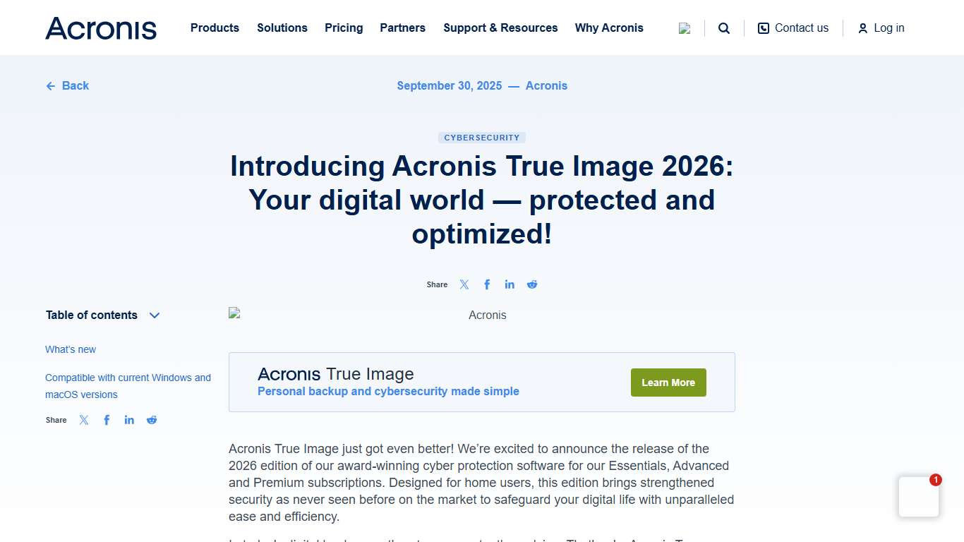Introducing Acronis True Image 2026: Your digital world — protected and optimized!